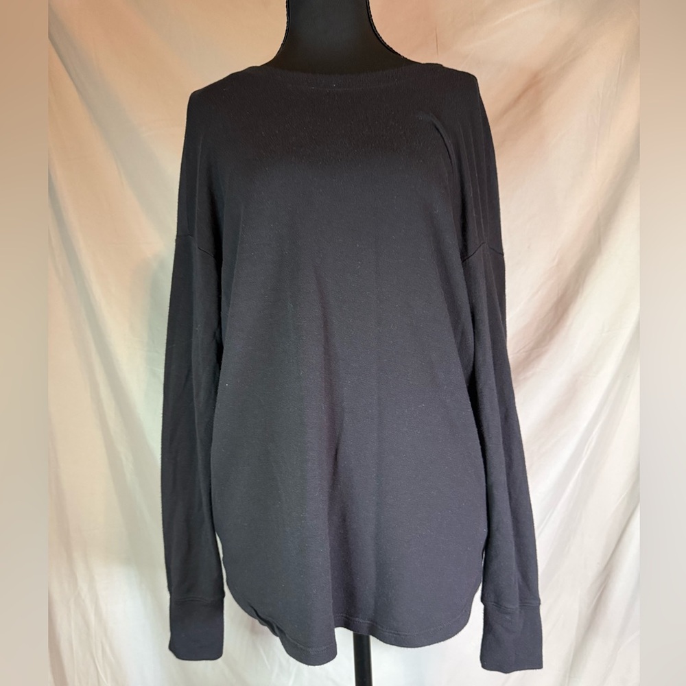Athleta Bactrack Strappy Back Sweatshirt – Black 🖤‎ - Picture 2 of 8